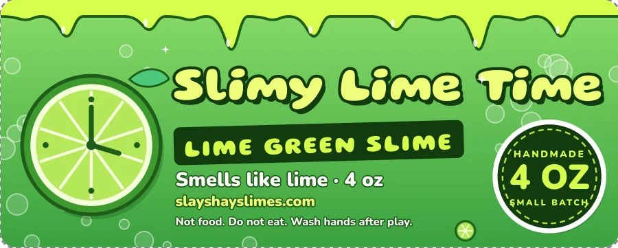 Slimy Lime Time jar label